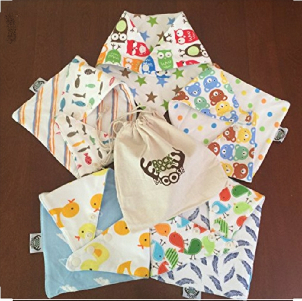 Reversible Baby Bandana Drool Bibs with Cloth Bag